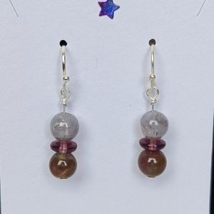Sterling silver and fancy Jasper earrings